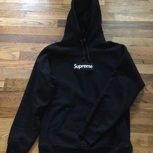 Supreme Box Logo Hoodie Black Size Large New With